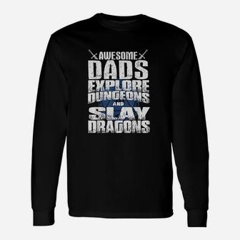 Awesome Dads Explore Dungeons, best christmas gifts for dad Long Sleeve T-Shirt - Seseable