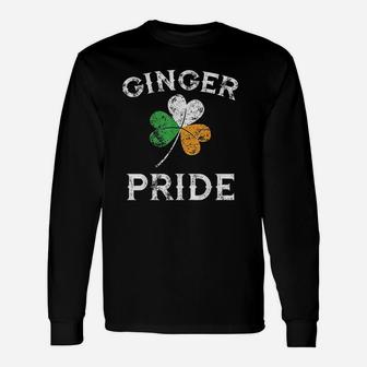 Awesome Ginger Pride St Patricks Day Irish Flag Clover Long Sleeve T-Shirt - Seseable