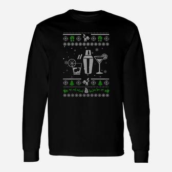 Bartender Ugly Christmas Sweaters Long Sleeve T-Shirt - Seseable