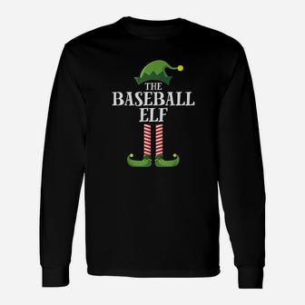 Baseball Elf Matching Group Christmas Party Long Sleeve T-Shirt - Seseable