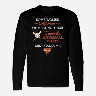 Baseball Mom-favorite Baseball Player Long Sleeve T-Shirt - Seseable