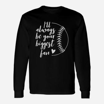 Baseball Player Biggest Fan Baseball Game Lovers Long Sleeve T-Shirt - Seseable
