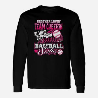 Baseball Sister Team Cheering, sister presents Long Sleeve T-Shirt - Seseable