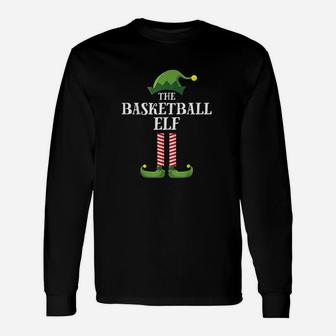 Basketball Elf Matching Group Christmas Party Pajama Long Sleeve T-Shirt - Seseable