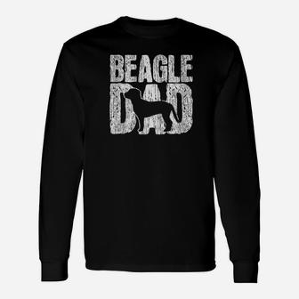Beagle Dad Father Fathers Day Vintage Dog Owner Premium Long Sleeve T-Shirt - Seseable
