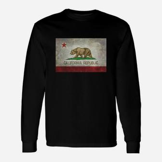 Bear California Republic State Flag Shirts Long Sleeve T-Shirt - Seseable