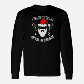 Beard Christmas For Beard Lovers Long Sleeve T-Shirt - Seseable
