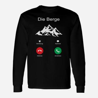 Bergsteiger Humor Langarmshirts mit Ruf der Berge Design, Lustiges Bergsteigen Tee - Seseable