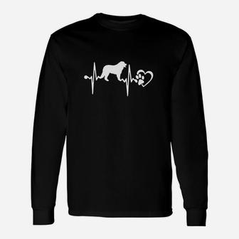 Bernese Mountain Dog Heartbeats Long Sleeve T-Shirt - Seseable