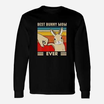 Best Bunny Mom Ever Cute Rabbit Long Sleeve T-Shirt - Seseable