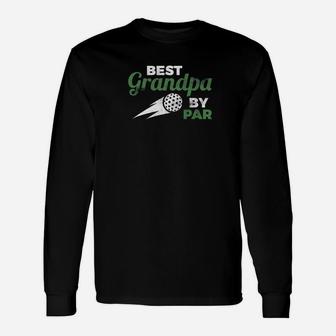 Best Grandpa By Par Gofing Distressed Fathers Day Premium Long Sleeve T-Shirt - Seseable