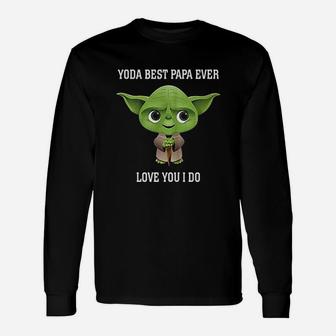Best Papa Ever Meme Cute Love You I Do Fathers Day Dad Grandpa Long Sleeve T-Shirt - Seseable