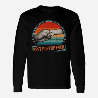 Best Poppop Ever Vintage Dad Daddy Bump Fist Fathers Day T-shirt Long Sleeve T-Shirt - Seseable