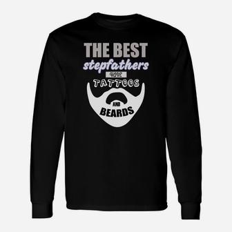 Best Stepfather Beards Tattoo Step Dad Daddy Long Sleeve T-Shirt - Seseable