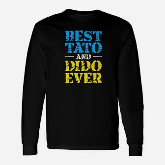 Best Tato And Dido Ever Ukrainian Flag Fathers Day Proud Dad Premium Long Sleeve T-Shirt - Seseable