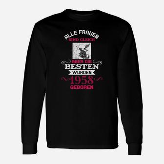 Beste Frauen 1958 Damen Langarmshirts, Vintage Geburtsjahr Design - Seseable