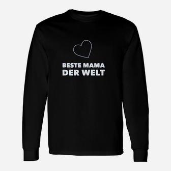 Beste Mama der Welt Schwarzes Langarmshirts, Muttertag Herz Design - Seseable