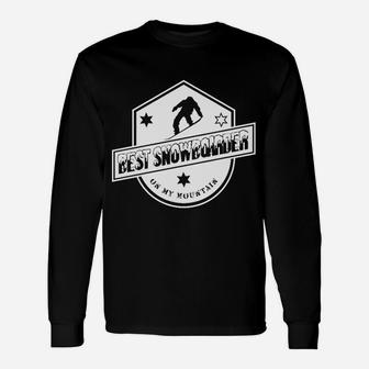 Beste Snowboarder Herren Langarmshirts mit Bergmotiv, Sportdesign - Seseable