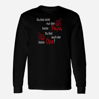 Bester Papa und Opa Schwarzes Langarmshirts für Herren, Lustiges Familiendesign - Seseable