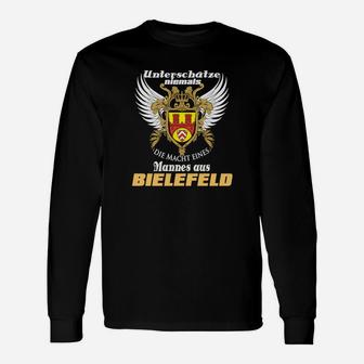 Bielefeld Stolz Langarmshirts für Herren, Adler Wappen Design, Schwarz - Seseable