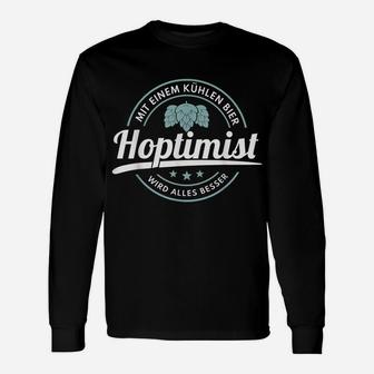 Biertrinker Bier Hoptimist Alkoho Langarmshirts - Seseable