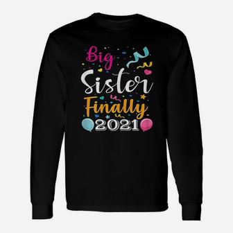 Big Sister Finally 2021 Siblings Long Sleeve T-Shirt - Seseable