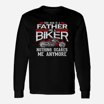 Biker Dad Fathers Day Motorcycle Long Sleeve T-Shirt - Seseable
