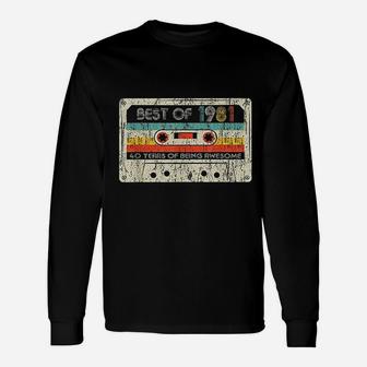 Birthday Vintage Best Of 1981 Retro Cassette Tape Long Sleeve T-Shirt - Seseable