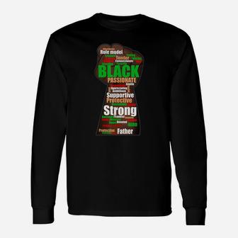 Black Father African American Proud Black History Month Long Sleeve T-Shirt - Seseable