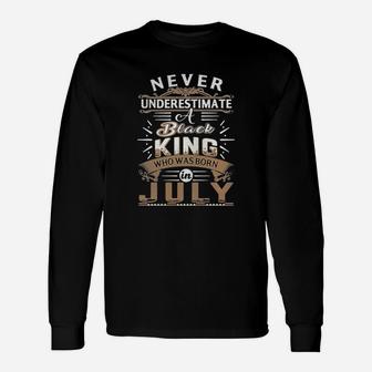 Black King Who Was Born In July Shirt Long Sleeve T-Shirt - Seseable