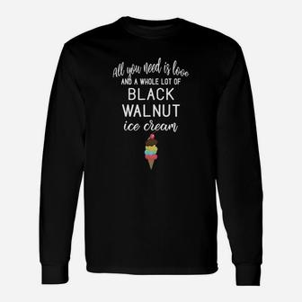 Black Walnut Ice Cream T-shirt For Ice Cream Lovers Long Sleeve T-Shirt - Seseable