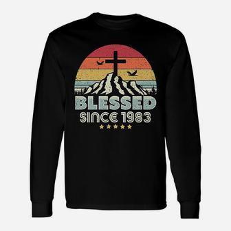 Blessed Since 1983 Vintage Christian Birthday Long Sleeve T-Shirt - Seseable