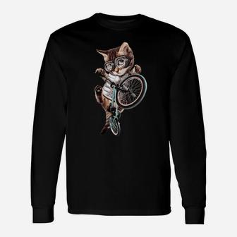 Bmx Cat Long Sleeve T-Shirt - Seseable