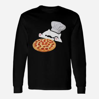 Bongo Cat Pizza Chef Dank Memes Long Sleeve T-Shirt - Seseable