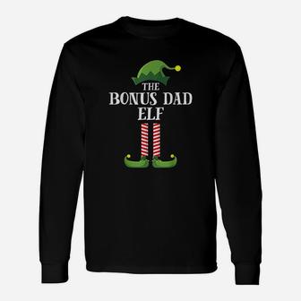 Bonus Dad Elf Matching Group Christmas Party Long Sleeve T-Shirt - Seseable