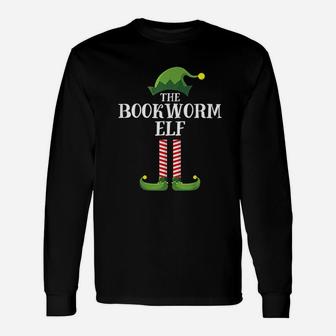 Bookworm Elf Matching Group Christmas Party Long Sleeve T-Shirt - Seseable