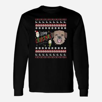 Border Terrier Ugly Christmas Sweater,border Terrier Christmas Day,border Terrier Christmas Eve,border Terrier Noel Long Sleeve T-Shirt - Seseable