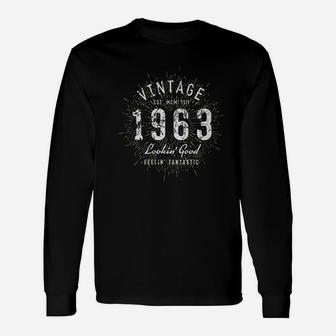 Born In 1963 Vintage 58th Birthday Long Sleeve T-Shirt - Seseable