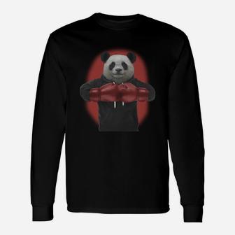 Boxing Panda Martial Arts Fighter Warrior Boxer T-shirt Long Sleeve T-Shirt - Seseable