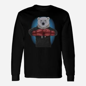 Boxing Polar Bear Martial Arts Fighter Warrior T-shirt Long Sleeve T-Shirt - Seseable