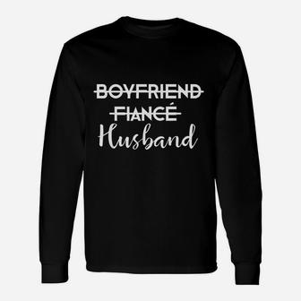 Boyfriend Fiance Husband Newlywed Couples Honeymoon Long Sleeve T-Shirt - Seseable