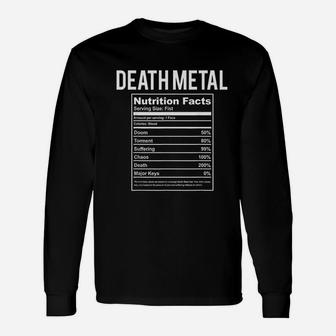 Brutal Death Metal Nutrition Facts Concert Long Sleeve T-Shirt - Seseable