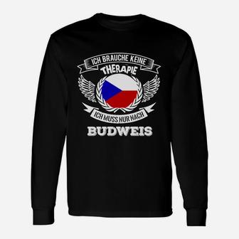 Budweis Therapie Spruch Herren Langarmshirts mit Tschechischer Flagge - Seseable