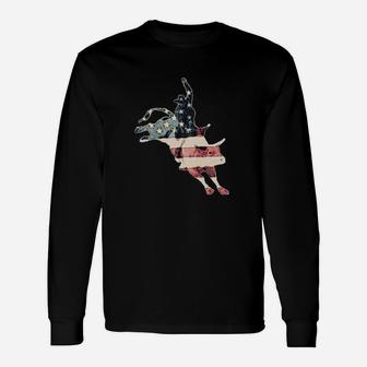 Bull Riding Vintage American Pride Long Sleeve T-Shirt - Seseable