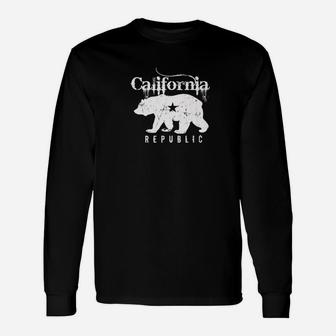 California Republic Bear Vintage Long Sleeve T-Shirt - Seseable