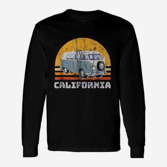 California Vintage Van Road Trip Retro Hippie Long Sleeve T-Shirt - Seseable