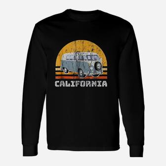 California Vintage Van Road Trip Retro Hippie Long Sleeve T-Shirt - Seseable