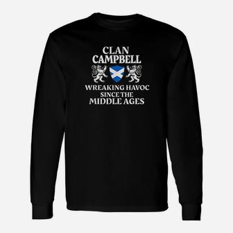 Campbell Scottish Clan Scotland Name Lion Long Sleeve T-Shirt - Seseable