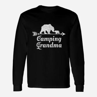 Camping Grandma Bear Granddaughter Grandson Long Sleeve T-Shirt - Seseable