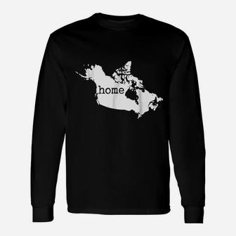 Canada Home Canadian Map Flag Home Country Pride Long Sleeve T-Shirt - Seseable